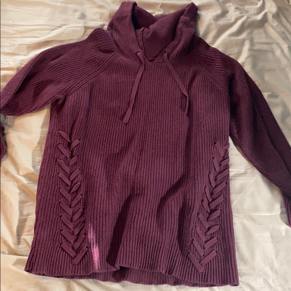 Burgundy hooded Torrid sweater! Torrid Size 2